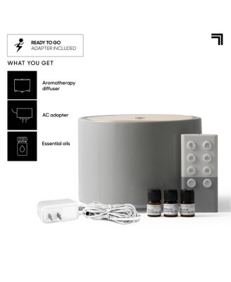 Sharper Image Diffuser Ultrasonic Aromatherapy Wood Lid and Ceramic LED with Sound 150mL