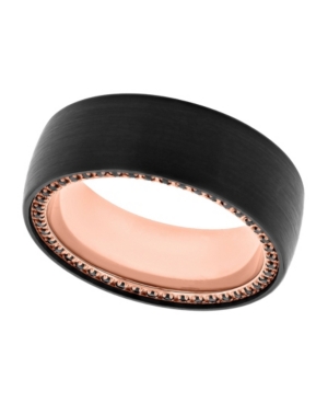 image of Macy-s Men-s Natural Black Sapphire Satin Tungsten Wedding Band