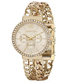Women's Triple Link Gold Tone Stainless Steel Strap Analog Watch 40mm