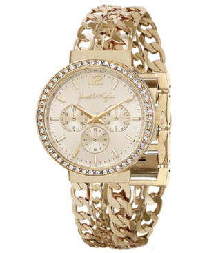 image of Women-s Kendall + Kylie Triple Link Gold Tone Stainless Steel Strap Analog Watch 40mm