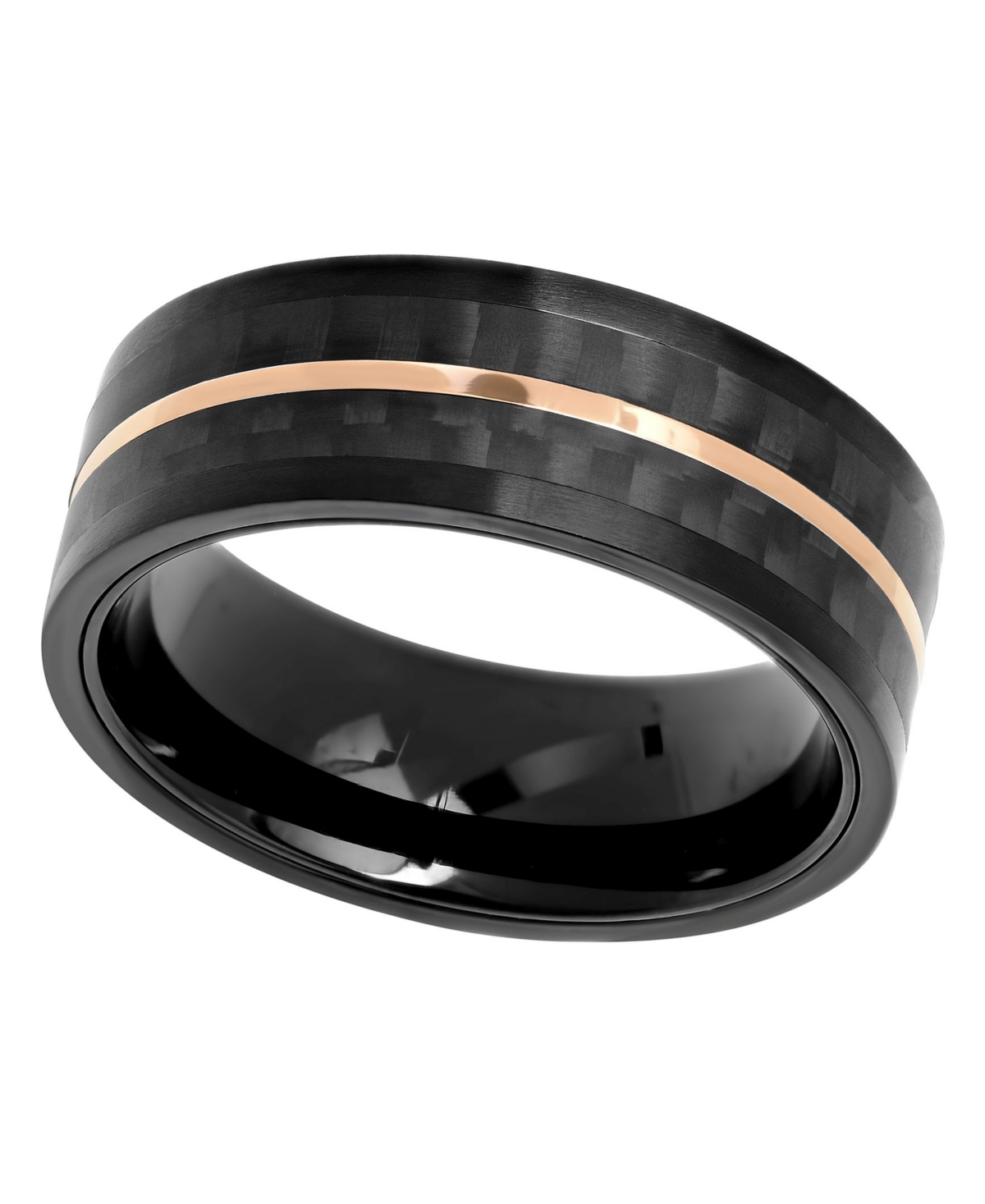 C & c Jewelry Macy's Men's Modern Two-Tone Stainless Steel Wedding Band