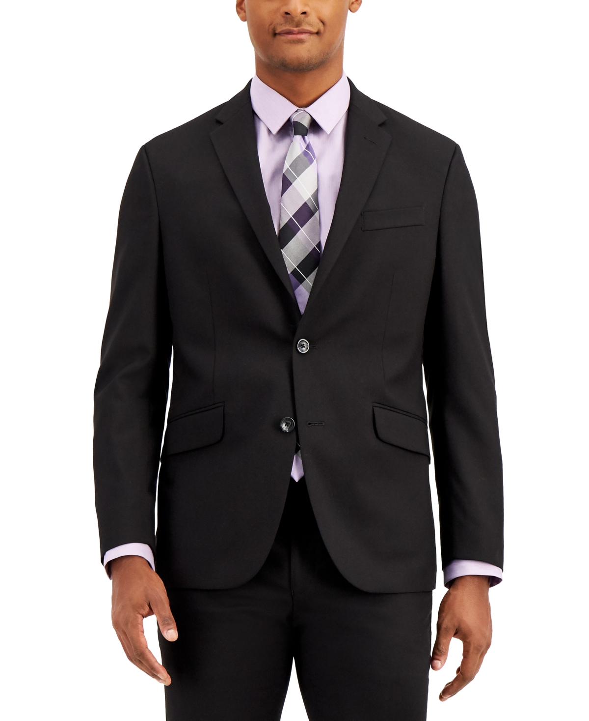 Shop Kenneth Cole Reaction Men's Techni-cole Suit Separate Slim-fit Suit Jacket In Black