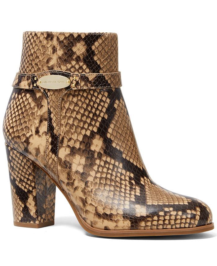 Michael Kors Finley Snakeskin-Print Ankle Booties & Reviews - Boots - Shoes  - Macy's