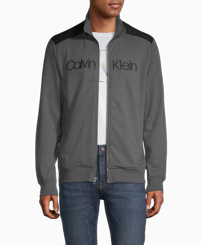 Calvin Klein Men's Iconic Logo Colorblock Full Zip Sweatshirt & Reviews ...