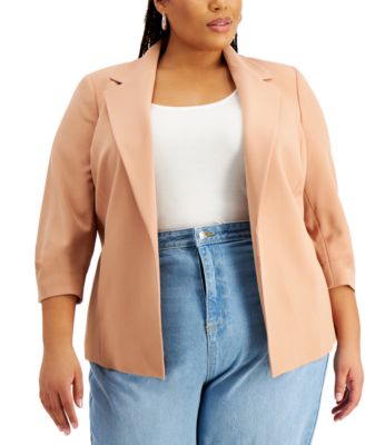 macy's plus size blazers