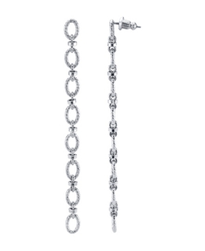 image of 2028 Women-s Silver Tone Linear Cable Chain Earring