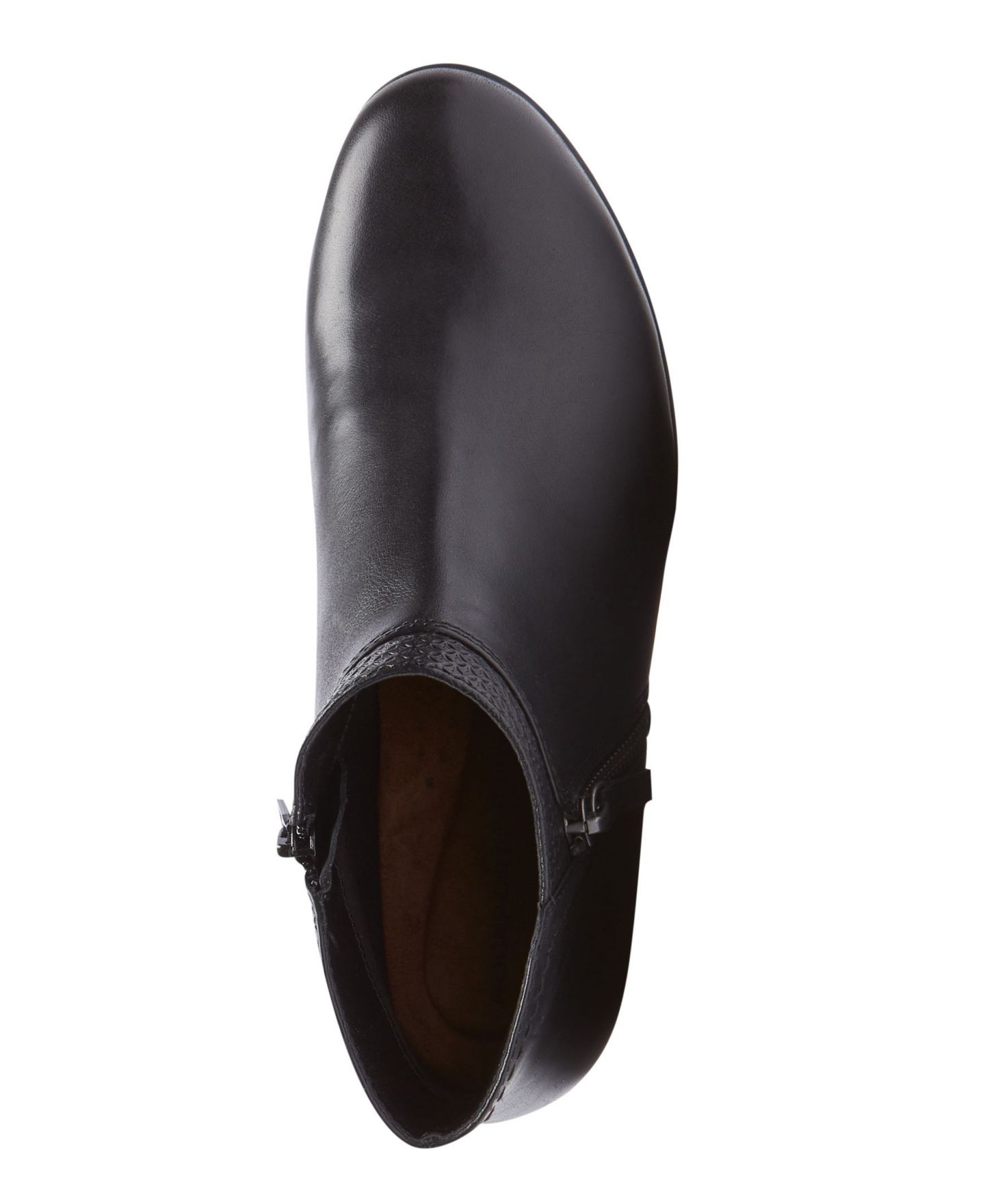 Женские ботинки Rockport Carly Leather Block Heel Ankle Booties, цвет: Чёрный кожаный — фото 3