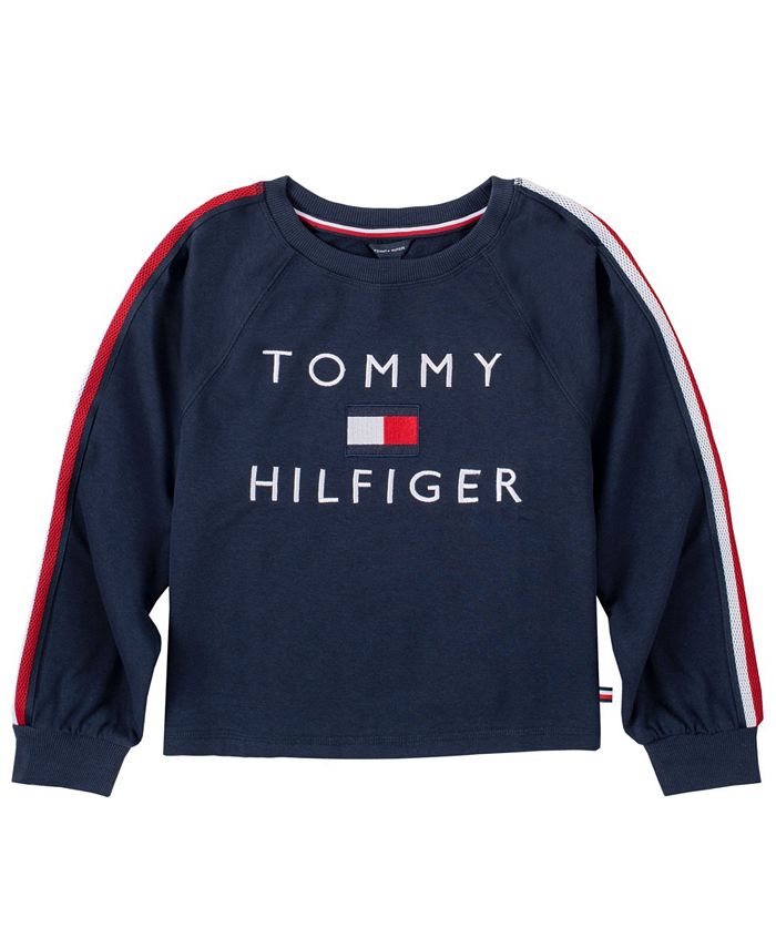 Tommy Hilfiger Big Girl Tommy Flag Crewneck with Embroidery Sweatshirt ...