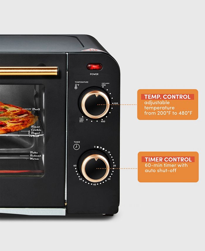 Elite Gourmet 4Slice Diner Retro Countertop Toaster Oven, Bake, Broil