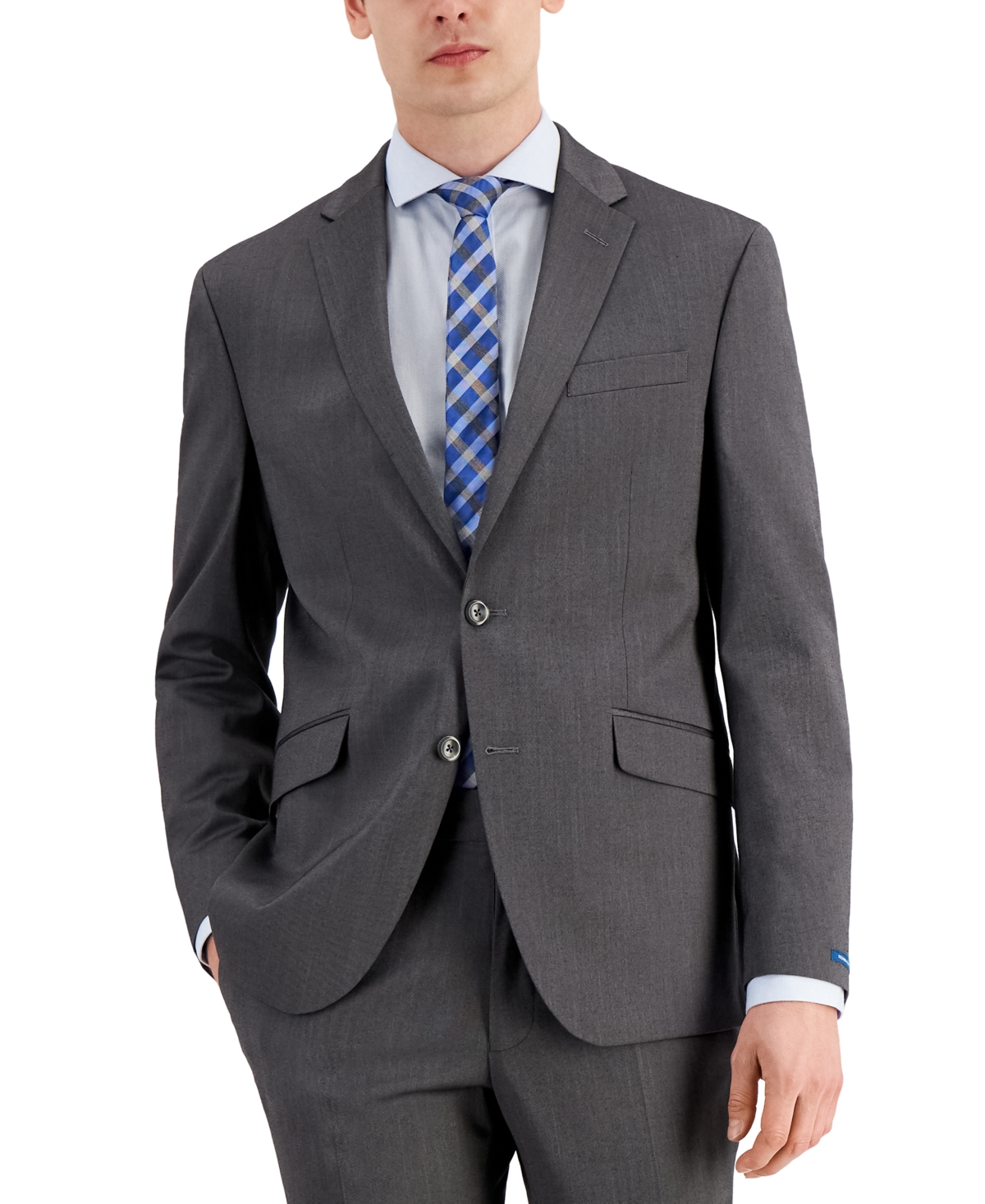 Shop Kenneth Cole Reaction Men's Techni-cole Suit Separate Slim-fit Suit Jacket In Light Grey