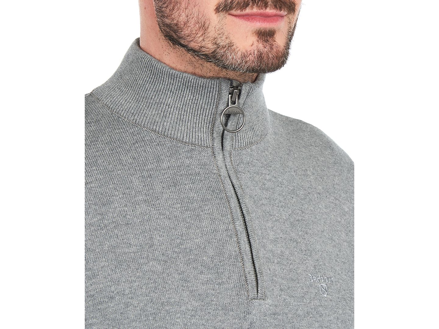 Мужской свитер Barbour Quarter-Zip, цвет: Серый меланжевый — фото 3