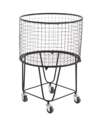 by Cosmopolitan Black Industrial Metal Storage Cart, 25 x 17
