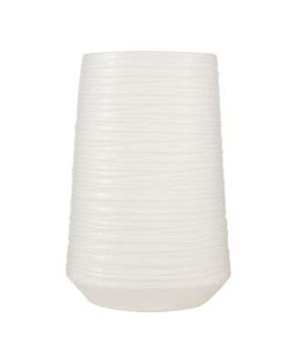by Cosmopolitan White Porcelain Contemporary Vase, 5" x 9"