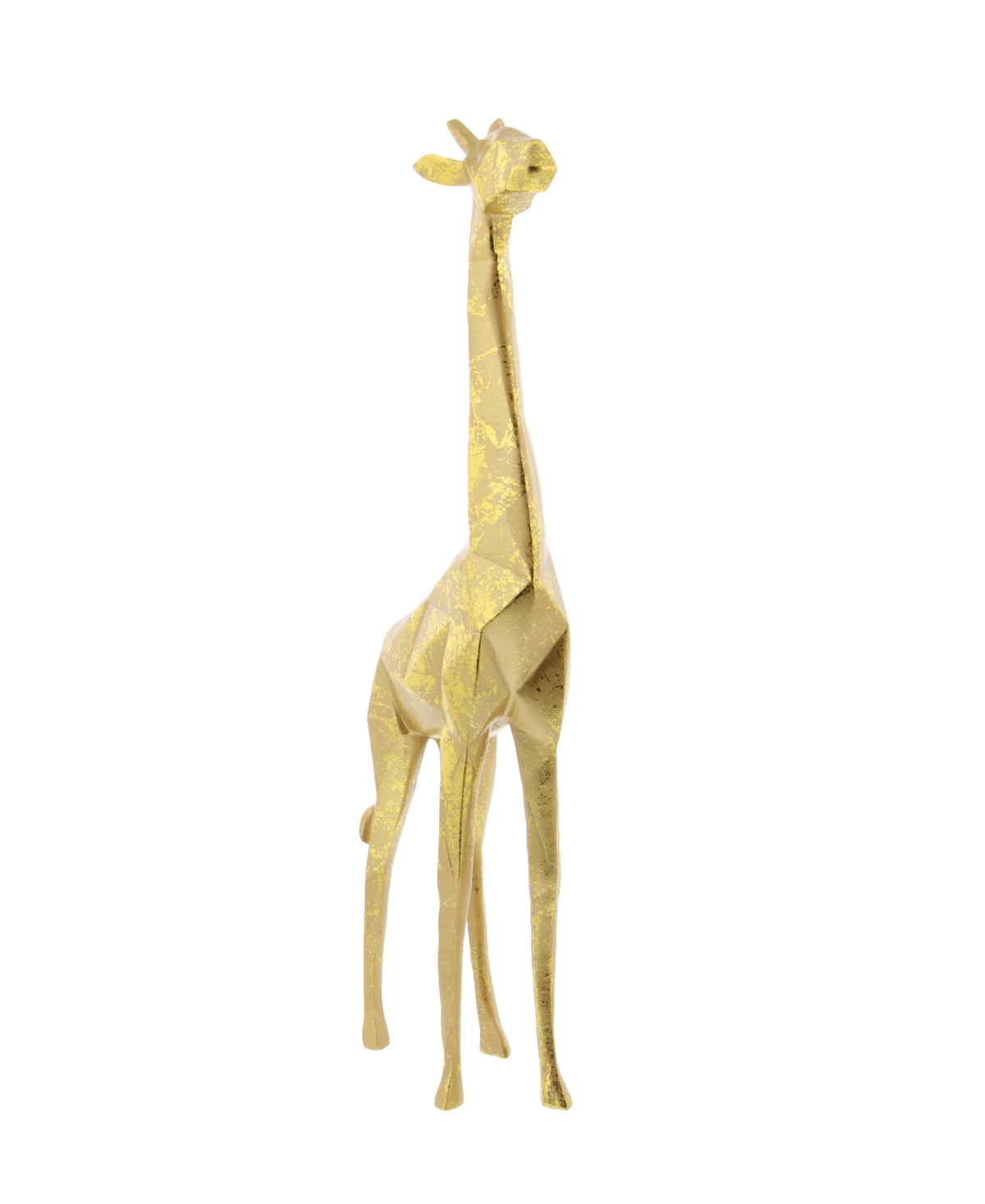 CosmoLiving by Cosmopolitan Set of 2 Gold Polystone Modern Giraffe Sculpture, 12", 15"