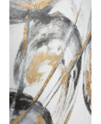 by Cosmopolitan Gold Contemporary Abstract Canvas Wall Art, 30" x 40"