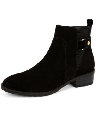 macy's black suede booties