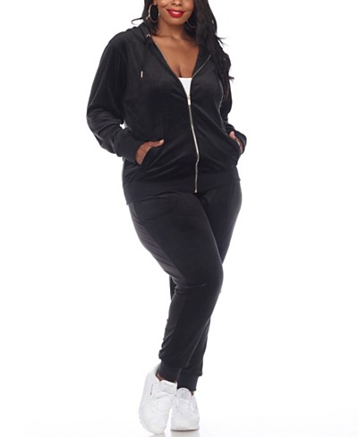 2 Piece Jogging Suit Women Tracksuit Sweatshirt and Track Pants Sports Suit  Women Set Fitness Hoodie (Color : White, Size : Large)