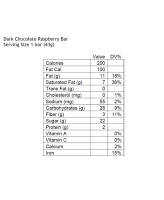 Dark Chocolate Raspberry Bars, 24 Piece