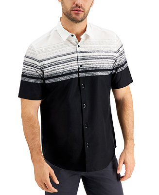 Alfani Men's Connor Chest Stripe Shirt, Created for Macy's - Macy's