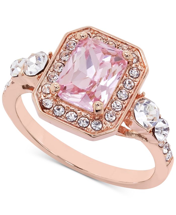 Charter Club EmeraldCrystal Halo Ring in 18K Rose Gold Plate, Created