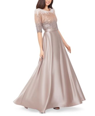 Embellished Satin Gown