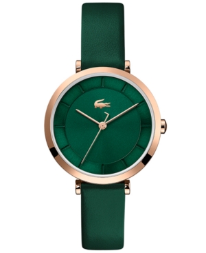 image of Lacoste Women-s Geneva Green Leather Strap Watch 32mm