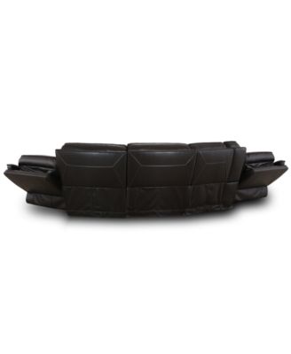 Lenardo 5-Pc. Leather Sectional with 2 Power Motion Recliners and Console, Created for Macy's