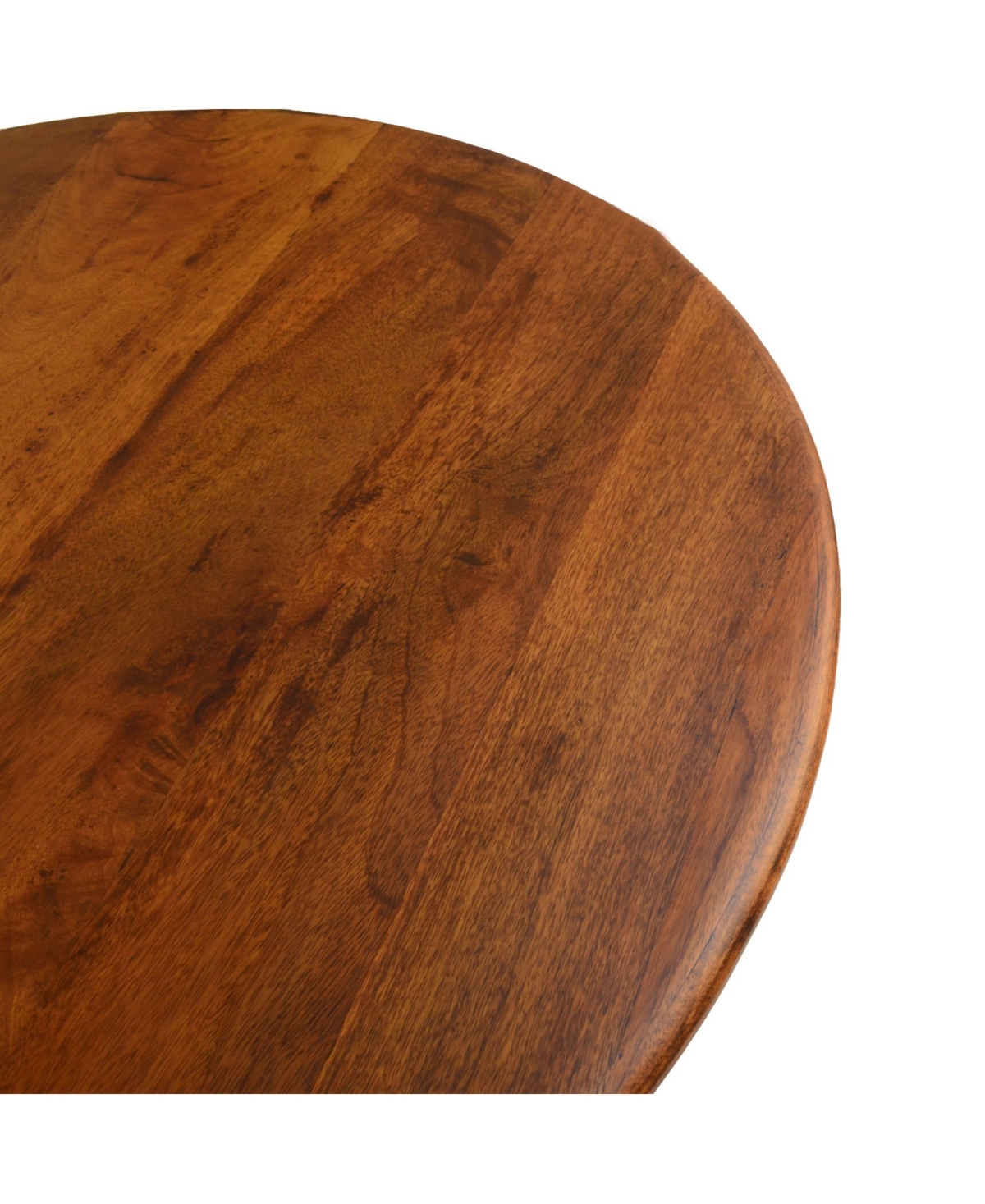 Alden Wood Top Round Dining Table - Gold-Tone