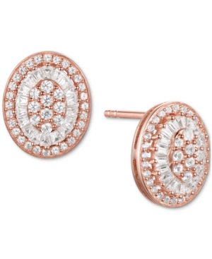 image of Diamond Baguette Oval Stud Earrings (1/2 ct. t.w.) in 14k Gold, 14k White Gold or 14k Rose Gold