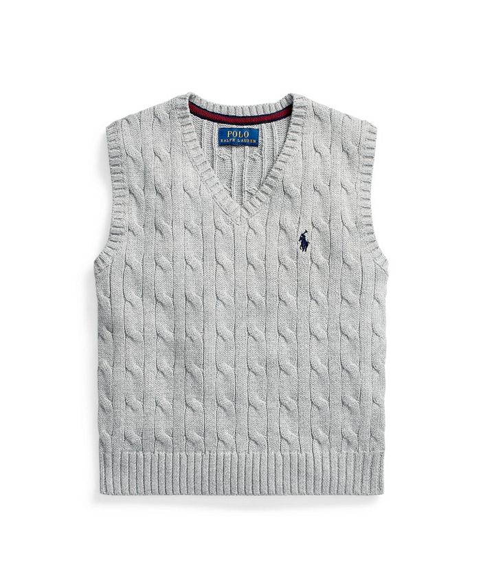 Polo Ralph Lauren Toddler Boys Cable Knit Sweater Vest - Macy's