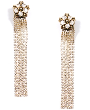 image of Zenzii Gold-Tone Crystal & Bead Shooting Star Statement Earrings