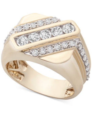 image of Men-s Diamond Diagonal Ring (1 ct. t.w.) in 10k Gold