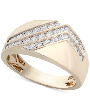 image of Men-s Diamond Diagonal Ring (1/2 ct. t.w.) in 10k Gold