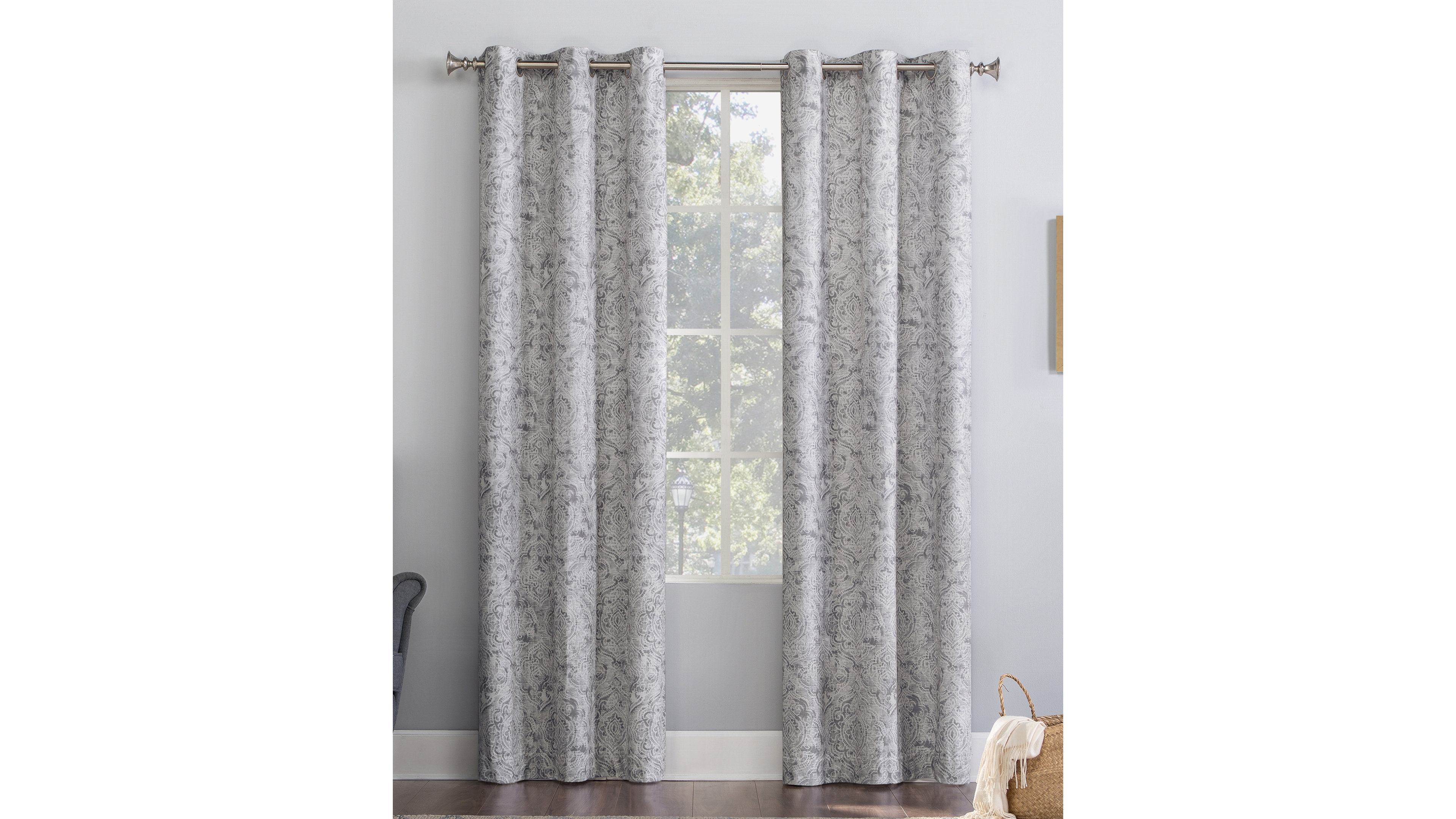 Kenji Medallion Draft Shield Fleece Insulated Room Darkening Grommet Curtain Panel