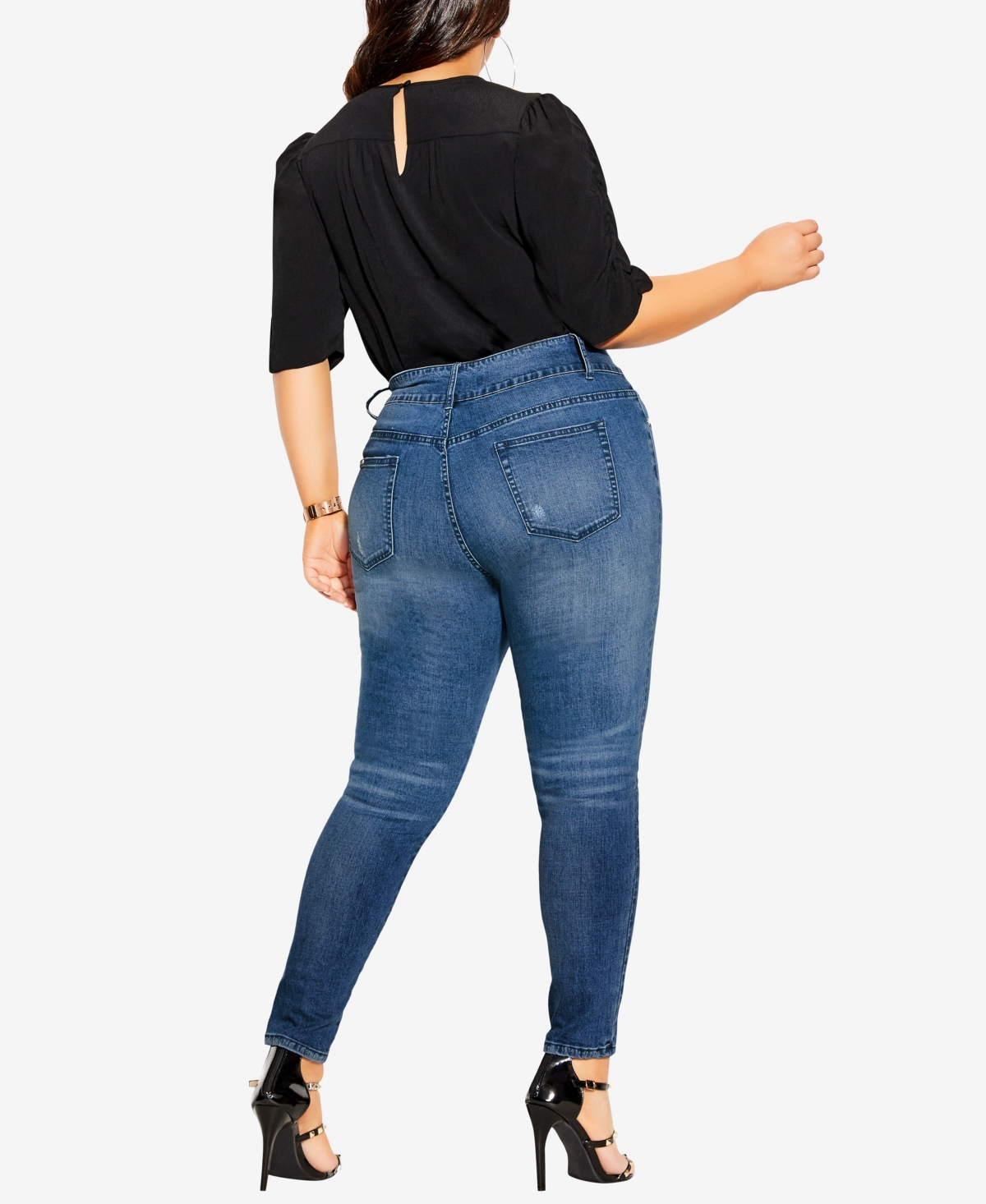 City Chic Women's Asha Baby Rip Skinny Jean