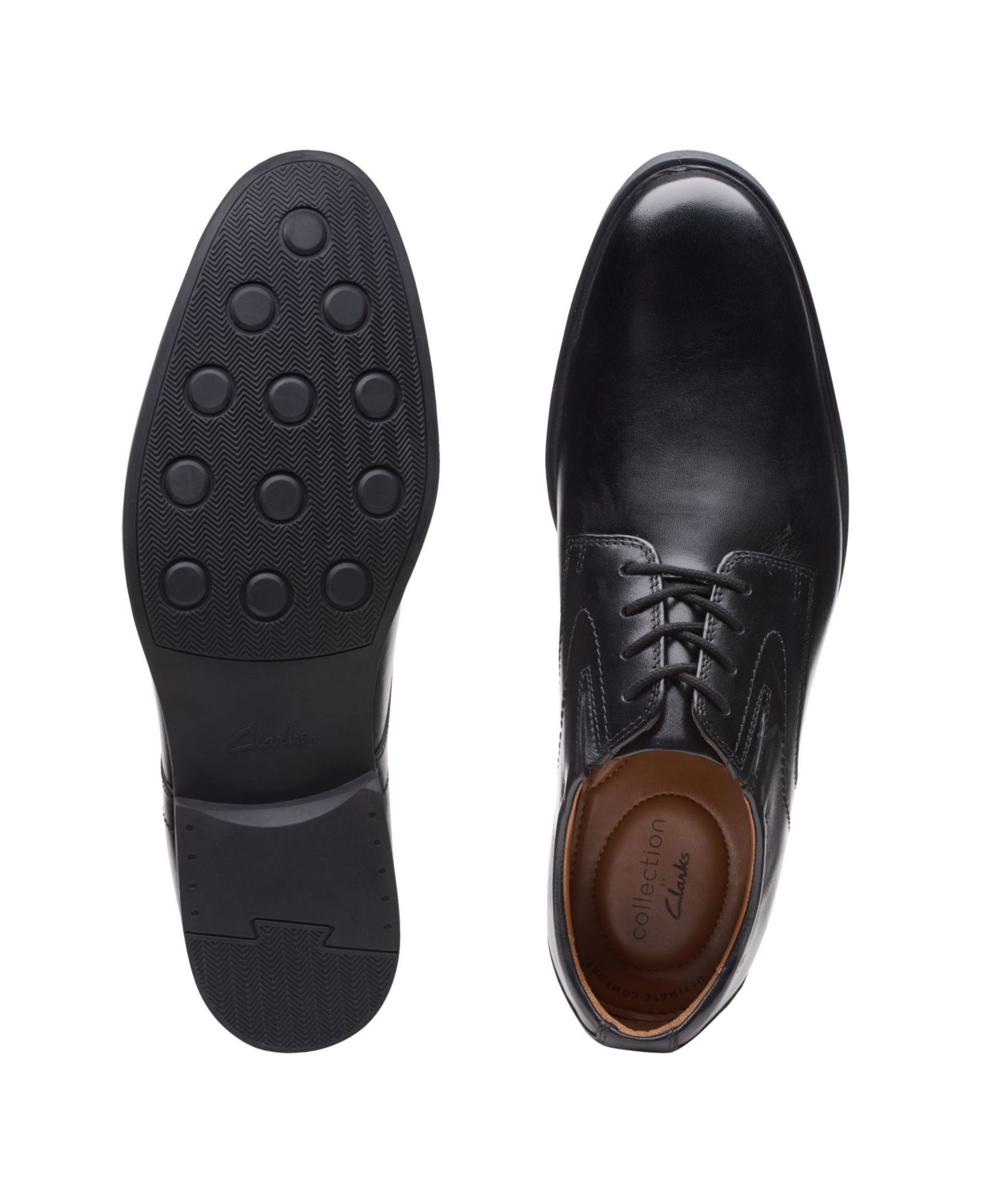 Мужские лоферы Clarks Men's Whiddon Plain Oxfords, цвет: Чёрный кожаный — фото 5