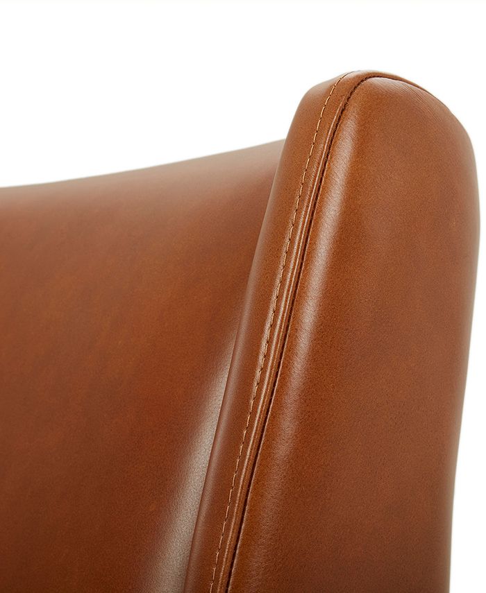 Furniture Jollene 29" Leather Winged Accent Chair, Created for Macy's