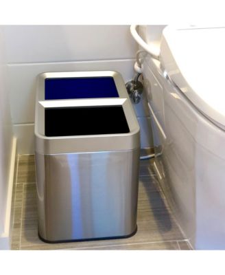 20 Liter / 5.3 Gallon Dual Compartment Stainless Steel Open Top Kitchen Trash Can & Recycle Bin Combo