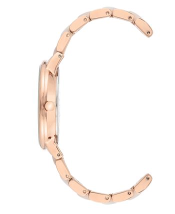 Anne Klein Rose Gold-Tone and Pearlescent White Bracelet Watch 37mm ...
