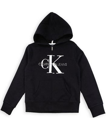 Calvin Klein Big Girls - Logo Fleece Hoodie Monogram Macy\'s