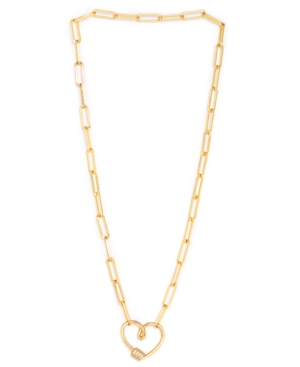 image of Cubic Zirconia Heart Necklace in Gold-Plate