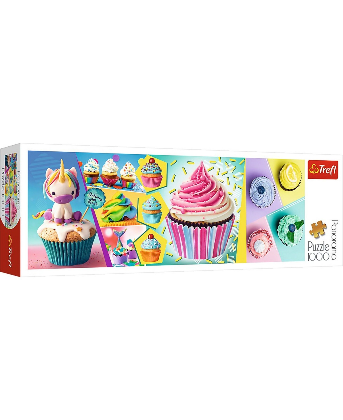 Trefl Kids' Panorama Jigsaw Puzzle Colorful Cupcakes, 1000 Piece In Multi