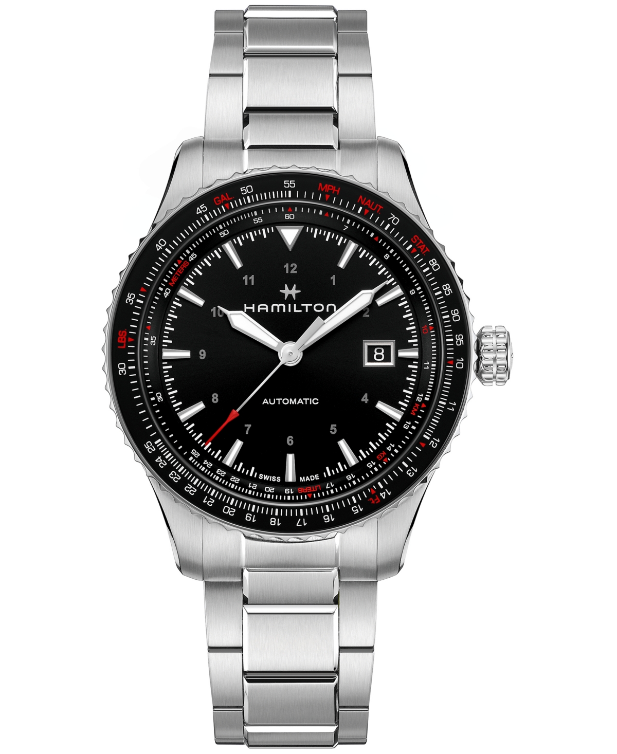 Men's Swiss Automatic Khaki Aviation Converter Stainless Steel Bracelet Watch 42mm - Stainless Steel