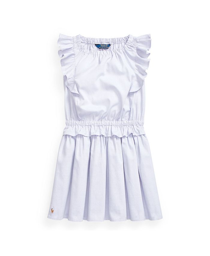 Polo Ralph Lauren Little Girls Ruffled Oxford Dress - Macy's