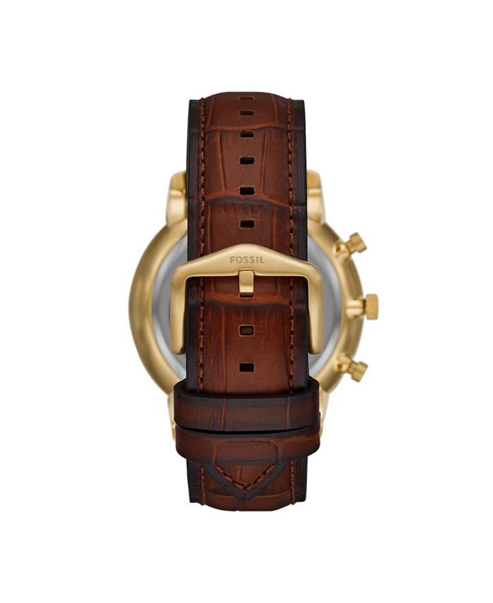 Fossil Men's Neutra Brown Leather Strap Watch 44mm Macy's
