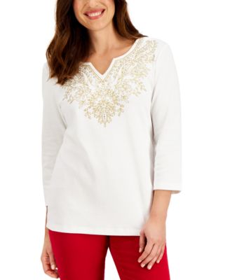 embellished tops for evening wear