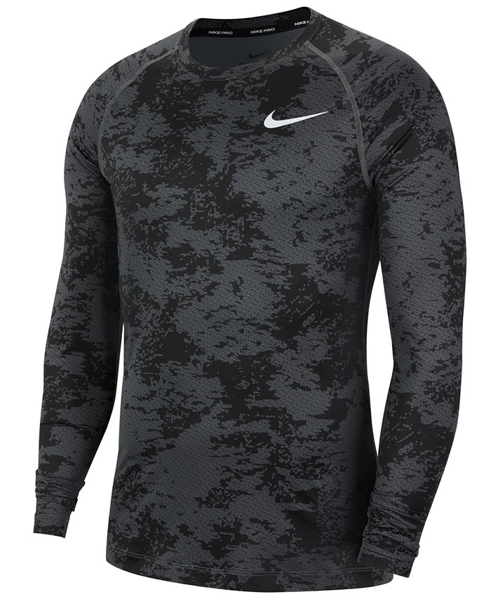 Nike Men's Pro Long-Sleeve Camo Shirt - Macy's