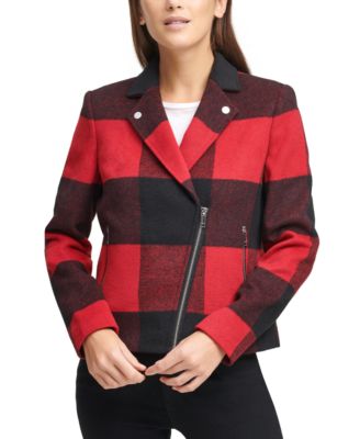 red plaid moto jacket