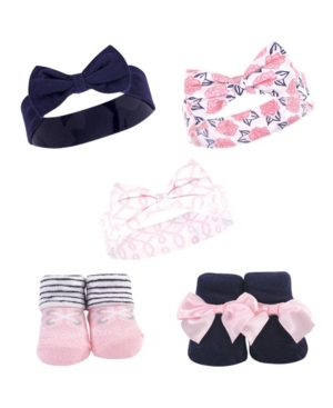 Baby Girls 5 Piece Headband and Socks Set