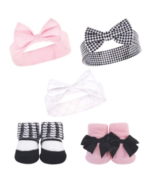 Baby Girls 5 Piece Headband and Socks Set